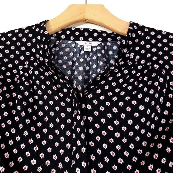 JOIE Tangia Dolman Sleeve Button Down Blouse Caviar Ikat Print Boho Lagenlook - Picture 5 of 10